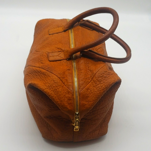 YVES SAINT LAURENT LEATHER BAG SIZE 18X12 COLOR ORANGE BROWN 🍊 100% AUTHENTIC - Picture 3 of 13